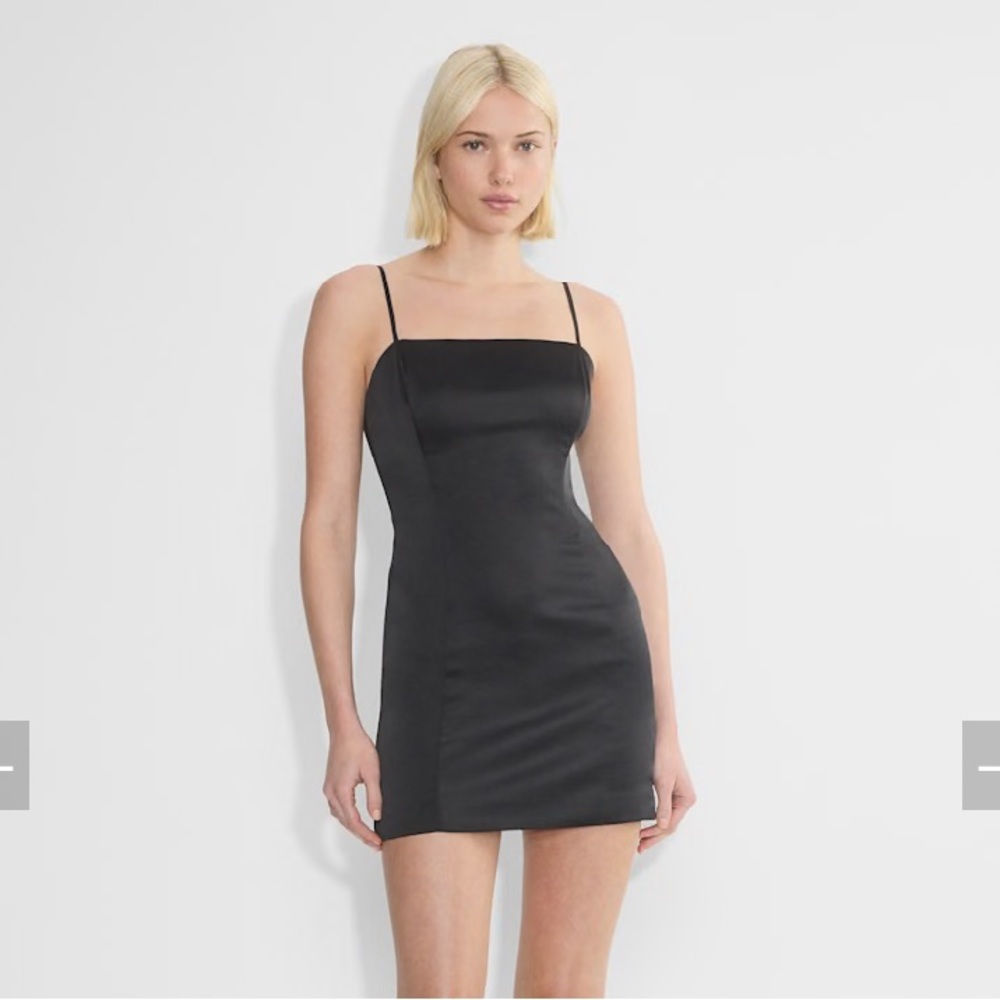 Aritzia Sunday Best ‘90s Shimmer Satin Mini Dress‎ Black 8